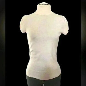 #VTGGAP #Y2KGAP #vtgturtleneck #shortsleeveturtleneck cream beige womens SMALL